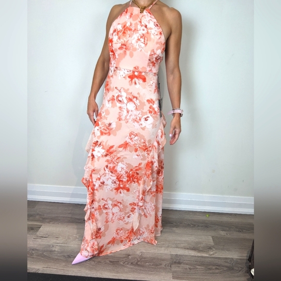 LULUS pink and floral maxi dress NWT - Picture 4 of 8